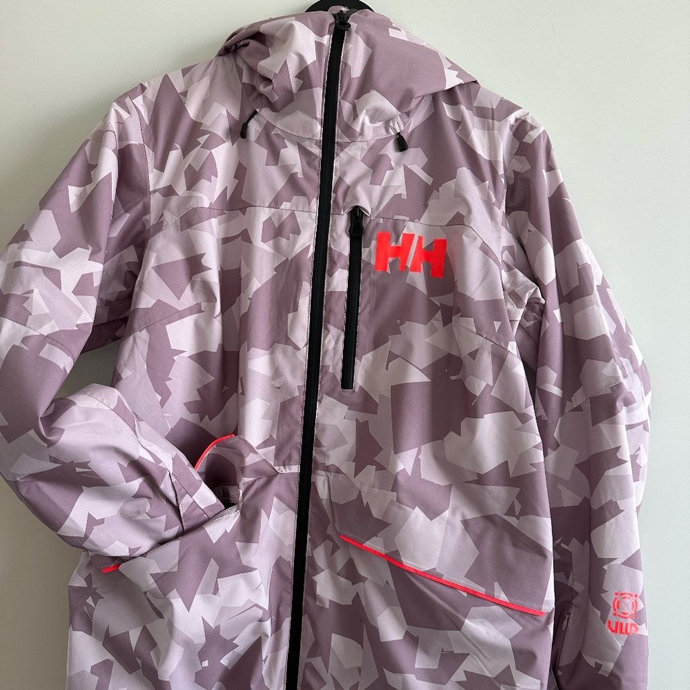 Helly Hansen Powchaser LIFALOFT Insulated Ski Jacket, L, Dusty Syrin Camo - EUC
